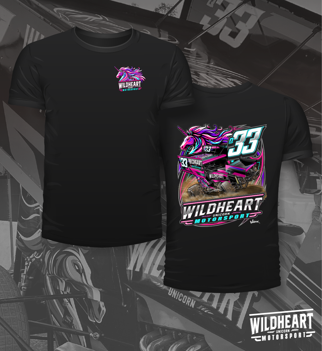 Wildheart – Sprintcar T-Shirt - Pink and Black