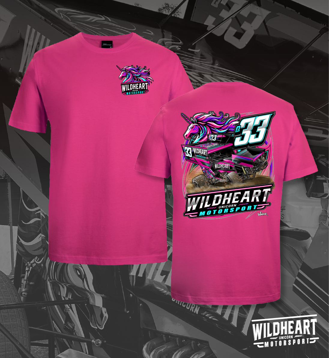Wildheart – Sprintcar T-Shirt - Pink and Black
